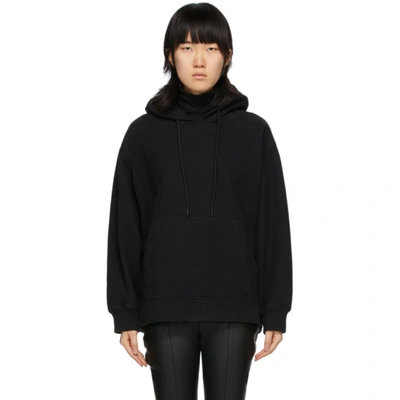 Alexander Wang T Alexanderwang.t Black Soft Fleece Turtleneck Hoodie In 001 Black