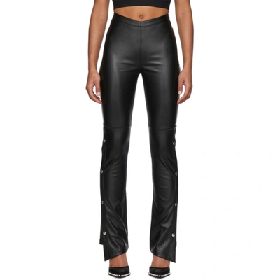 Alexander Wang T Alexanderwang.t Washable Faux Leather Pants With Snap  Details In 001 Black