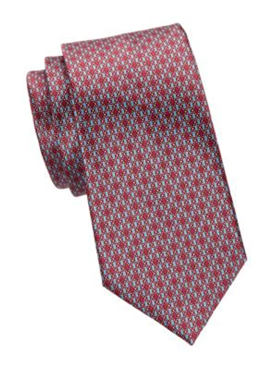 Ermenegildo Zegna Digital Silk Tie In Red