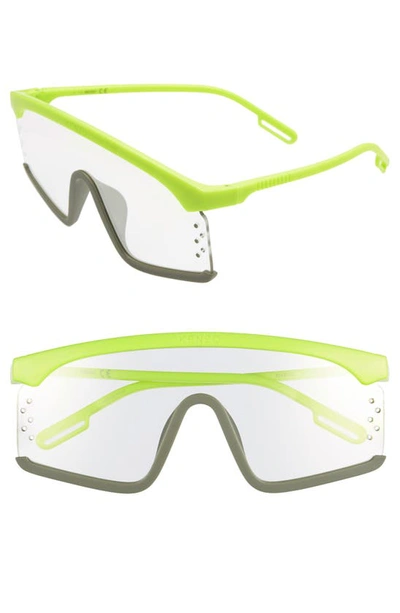 Kenzo Mens' Unisex Shield Sunglasses, 150mm In Yellow Grey/ Smoke Mirror