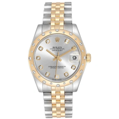 Rolex Datejust Midsize Steel Yellow Gold Diamond Ladies Watch 178343 In Not Applicable