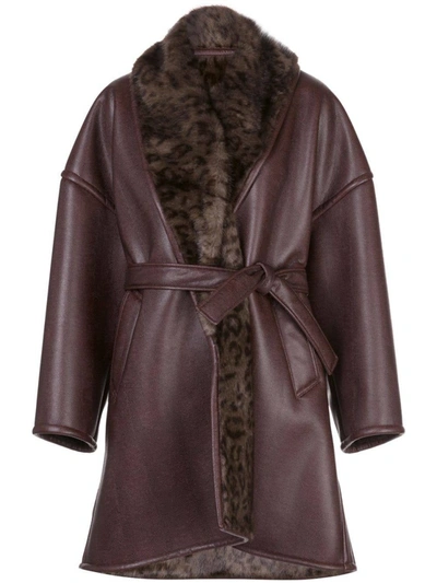 Balenciaga Brown Cocoon Coat In Grey