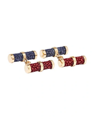 Trianon Cufflinks And Tie Clips In Maroon