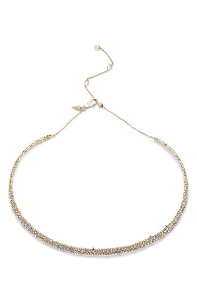 Alexis Bittar Crystal Choker In Crystal/ Gold