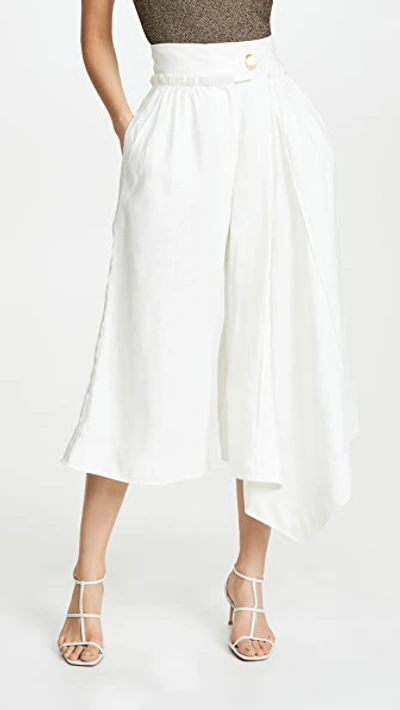 Aje Mimosa Pleated Culottes In White