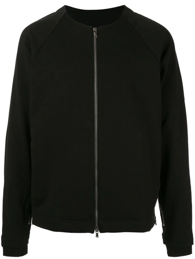 The Viridi-anne Zipped Long-sleeve Sweatshirt In Black