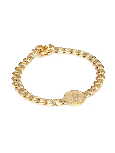 Sydney Evan Women's 14k Yellow Gold & Diamond Mary Jane Charm Flat Link Bracelet