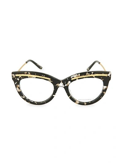 Bottega Veneta 49mm Cat Eye Optical Glasses In Avana Gold