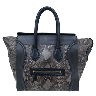 Pre-owned Celine Python Mini Luggage Tote In Multicolor