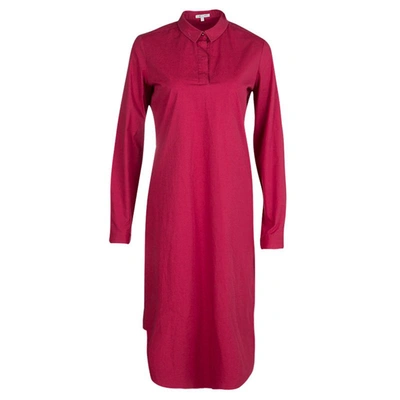 Pre-owned Paule Ka Red Cotton Long Sleeve Shirt Dress M