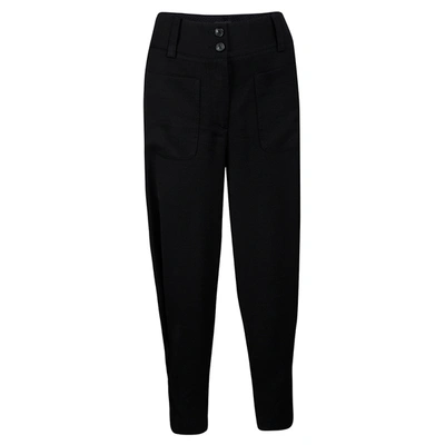 Pre-owned Emporio Armani Black Buckle Detail Trousers S