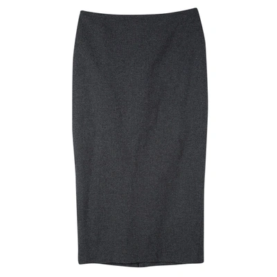 Pre-owned Ermanno Scervino Grey Wool Midi Pencil Skirt M