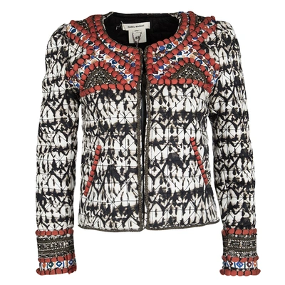 Pre-owned Isabel Marant For H & M Embellished Tie Dyed Quilted Cropped Jacket S In Metallic