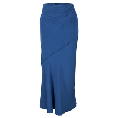 Pre-owned Joseph Blue Silk Hala Midi Skirt M