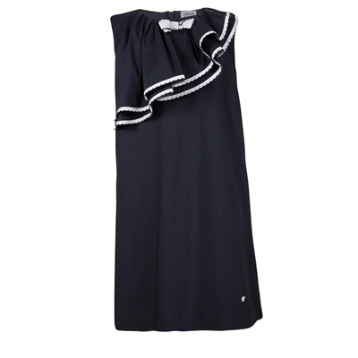 Pre-owned Armani Junior Navy Blue Ruffle Detail Sleeveless Dress 8yrs