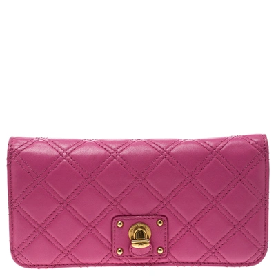 Pre-owned Marc Jacobs Pink Quilted Leather Continental Wallet