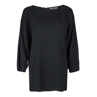 Pre-owned Valentino Black Short Sleeve Oversized Blouse M