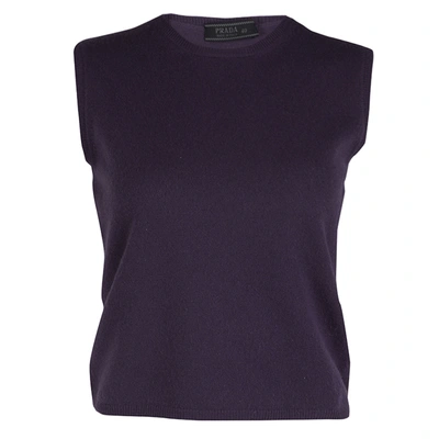 Pre-owned Prada Purple Cashmere Sleeveless Sweater S