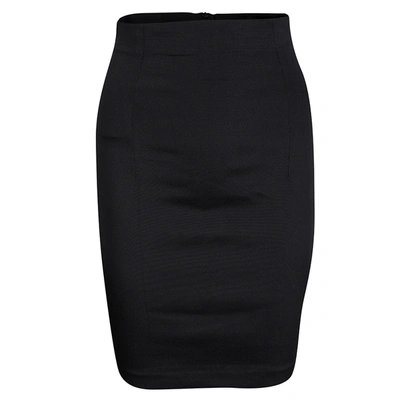 Pre-owned Dolce & Gabbana Black High Waist Pleat Detail Pencil Skirt M