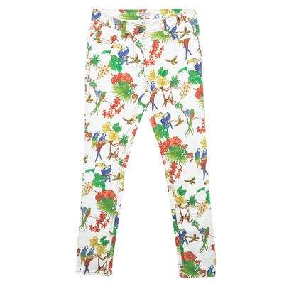 Pre-owned Etro White Bird And Floral Print Skinny Jeans S