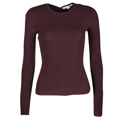 Pre-owned Alexander Wang Burgundy Textured Knit Fitted Jumper S