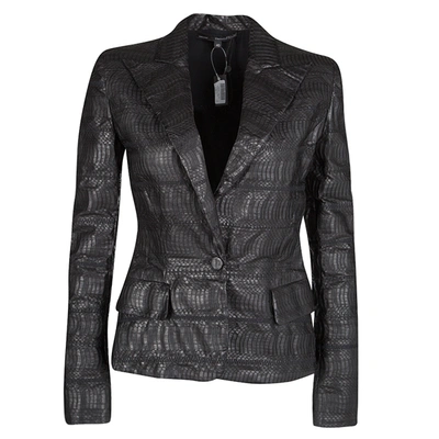 Pre-owned Gianfranco Ferre Brown Grass Snake Leather Jacket S