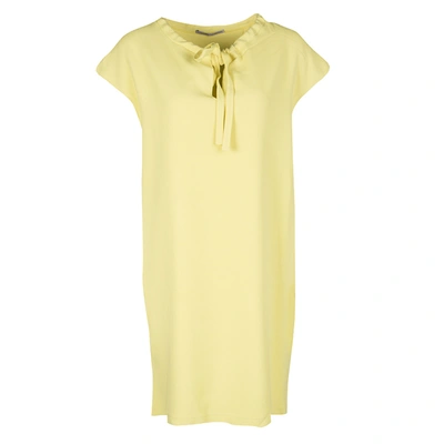 Pre-owned Ermanno Scervino Yellow Neck Tie Detail Sleeveless Dress M