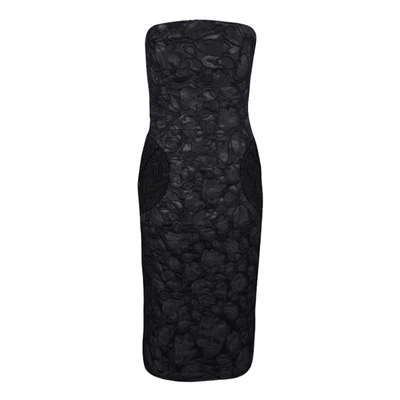 Pre-owned Marc Jacobs Black Polka Dot Lace Pocket Detail Strapless Dress L