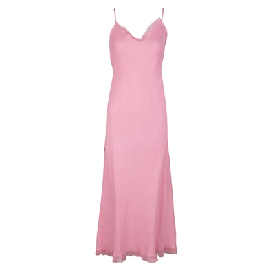 Pre-owned Emanuel Ungaro Pink Linen Sleeveless Maxi Dress S