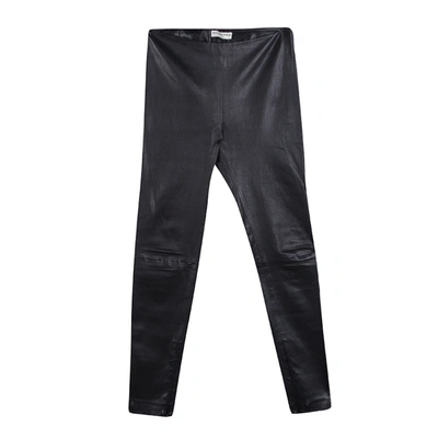 Pre-owned Balenciaga Black Lambskin Leather Skinny Pants S