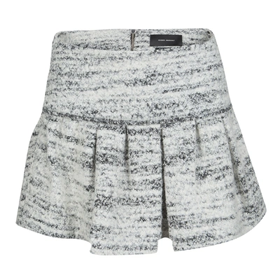 Pre-owned Isabel Marant Monochrome Itamy Boucle Mini Skirt M In White