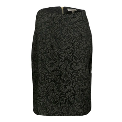 Pre-owned Burberry London Olive Green Floral Lace Pencil Skirt S