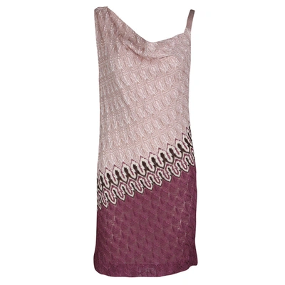 Pre-owned Missoni Multicolor Patterned Knit Draped Sleeveless Dress M