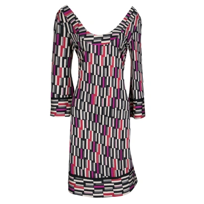 Pre-owned Diane Von Furstenberg Multicolor Printed Silk Jersey Aggie Shift Dress M
