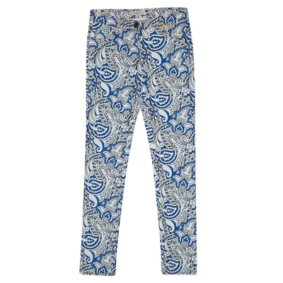 Pre-owned Etro White And Blue Paisley Printed Skinny Denim Jeans S
