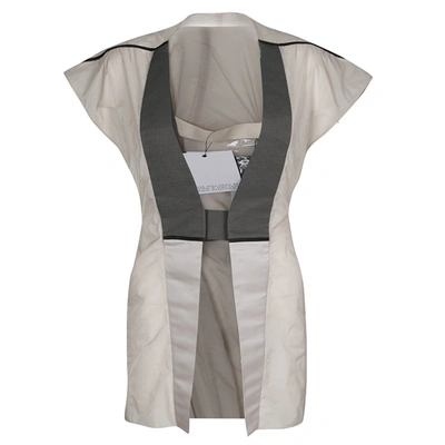 Pre-owned Rick Owens Colorblock Nylon Carapace Cap Sleeve Vest S In Beige