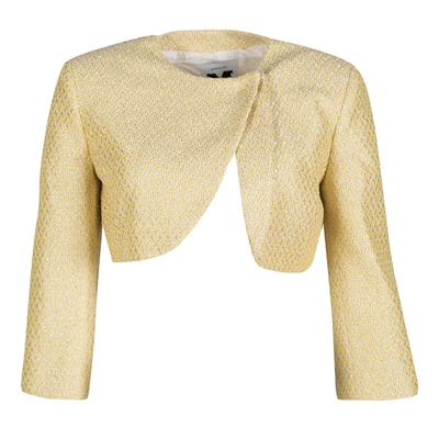Pre-owned M Missoni Metallic Yellow Textured Cropped Jacket M