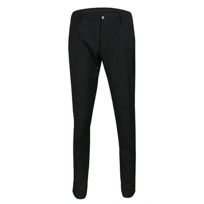 Pre-owned Dolce & Gabbana Black Wool Tailored Trousers L