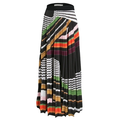Pre-owned Mary Katrantzou Multicolor Graphic Viola Striped Plisse Pelar Skirt M