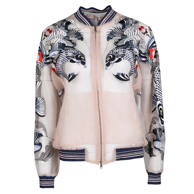 Pre-owned 3.1 Phillip Lim / フィリップ リム Beige Natural Tattoo Embroidered Organza Bomber Jacket S