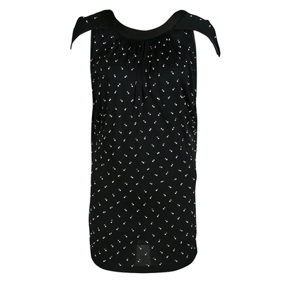 Pre-owned Marc Jacobs Black Embellished Knit Tie Detail Tunic Xs