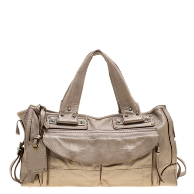 Pre-owned Chloé Metallic Beige Leather Tote