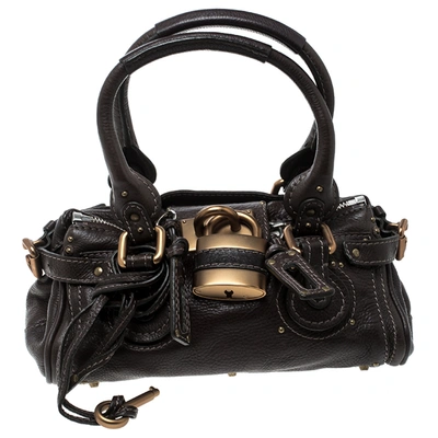 Pre-owned Chloé Dark Brown Leather Mini Paddington Satchel