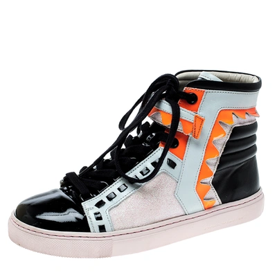 Pre-owned Sophia Webster Multicolor Leather And Glitter Riko High Top Sneakers Size 37
