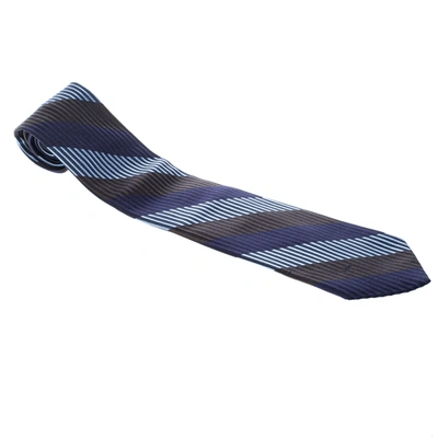 Pre-owned Valentino Garavani Multicolor Striped Silk Jacquard Traditional Tie