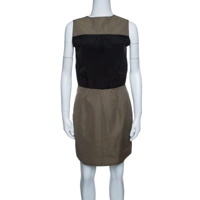 Pre-owned Victoria Beckham Colorblock Sleeveless Dress S In Green