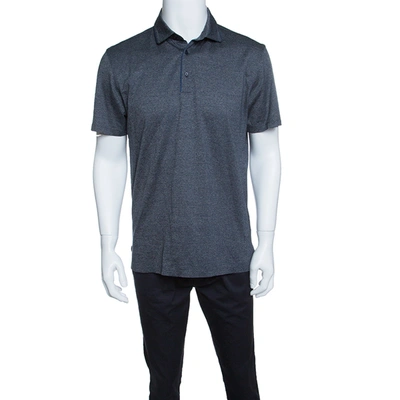 Pre-owned Ermenegildo Zegna Multicolor Contrast Trim Short Sleeve Polo T-shirt M In Grey