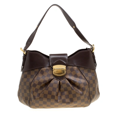 Pre-owned Louis Vuitton Damier Ebene Canvas Sistina Mm Bag In Brown