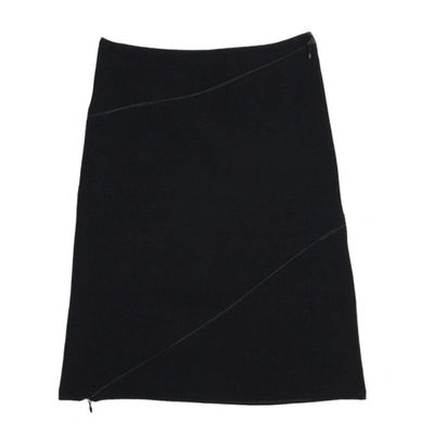 Pre-owned Alexander Mcqueen Diagonal Zipper Skirt S In Black