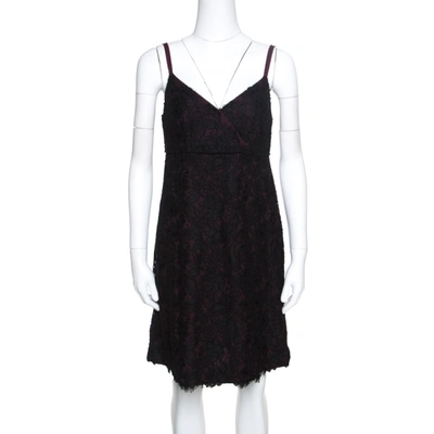 Pre-owned Dolce & Gabbana Black Floral Lace Sleeveless Dress M